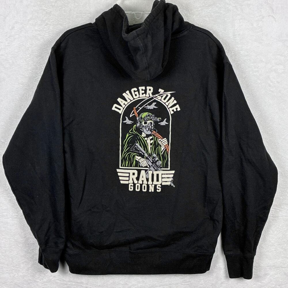 Raid Goons Hoodie Sweatshirt Mens M Black Danger Zone AR-15 Operator Skull Army